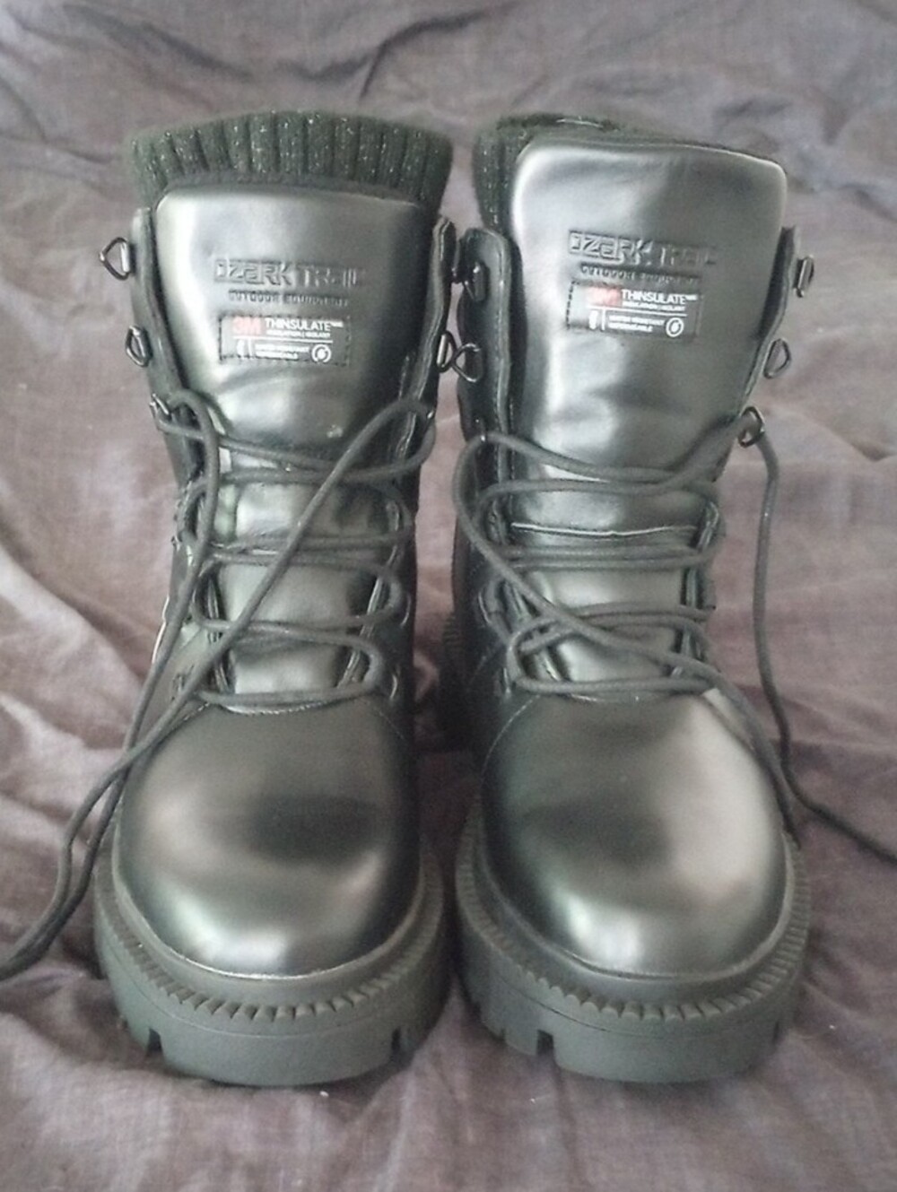 NWT Ozark Trail Womens Black Lace-Up Combat Winter/Snow Boots,Size 7